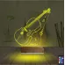Keman Müzik Enstrüman Kişiye Özel 3D Lamba - Masa Gece Lambası