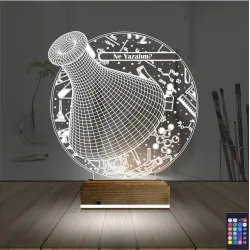 Kimya Kimyager Kişiye Özel 3D Lamba - Masa Gece Lambası