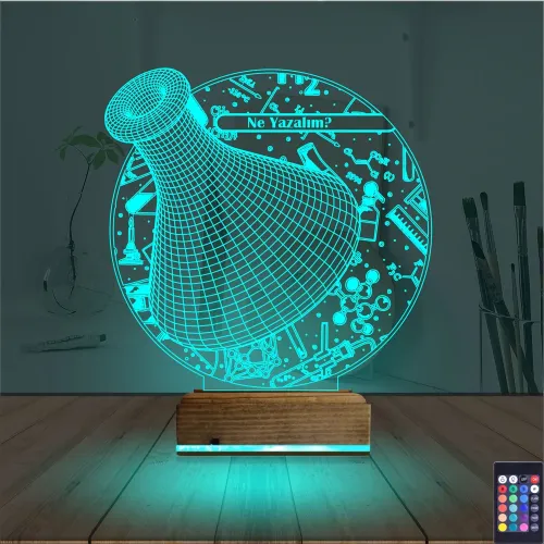 Kimya Kimyager Kişiye Özel 3D Lamba - Masa Gece Lambası
