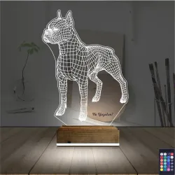 Köpek Boxer Kişiye Özel 3D Lamba - Masa Gece Lambası
