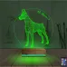 Köpek Doberman Kişiye Özel 3D Lamba - Masa Gece Lambası