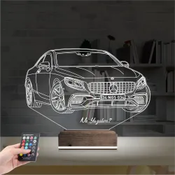 Mercedes Araba S63 Kişiye Özel 3D Lamba - Masa Gece Lambası