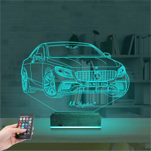 Mercedes Araba S63 Kişiye Özel 3D Lamba - Masa Gece Lambası