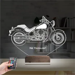Motosiklet Harley Motor Kişiye Özel 3D Lamba - Masa Gece Lambası