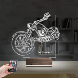 Motosiklet Harley Motor Kişiye Özel 3D Lamba - Masa Gece Lambası
