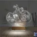 Motosiklet Harley Motor Kişiye Özel 3D Lamba - Masa Gece Lambası