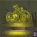 Motosiklet Harley Motor Kişiye Özel 3D Lamba - Masa Gece Lambası