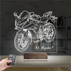Motosiklet Yarış Motoru Kişiye Özel 3D Lamba - Masa Gece Lambası