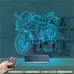 Motosiklet Yarış Motoru Kişiye Özel 3D Lamba - Masa Gece Lambası
