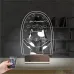 Sevimli Kedi Kalp Kişiye Özel 3D Lamba - Masa Gece Lambası