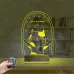 Sevimli Kedi Kalp Kişiye Özel 3D Lamba - Masa Gece Lambası
