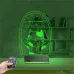 Sevimli Kedi Kalp Kişiye Özel 3D Lamba - Masa Gece Lambası