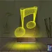Müzik Nota Müzisyen Kişiye Özel 3D Lamba - Masa Gece Lambası