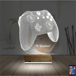Joystick Oyun Konsolu Kişiye Özel 3D Lamba - Masa Gece Lambası