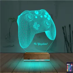 Joystick Oyun Konsolu Kişiye Özel 3D Lamba - Masa Gece Lambası
