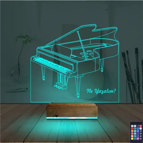 Piyano Müzik Piyanist Kişiye Özel 3D Lamba - Masa Gece Lambası