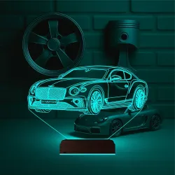 Araba Bentley Kişiye Özel 3D Lamba - Masa Gece Lambası