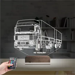 Tır Kamyon Tırcı Kişiye Özel 3D Lamba - Masa Gece Lambası