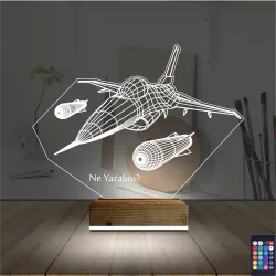 Uçak Pilot Kişiye Özel 3D Lamba - Masa Gece Lambası