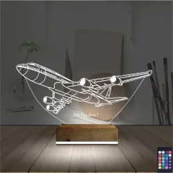 Uçak Kaptan Pilot Kişiye Özel 3D Lamba - Masa Gece Lambası