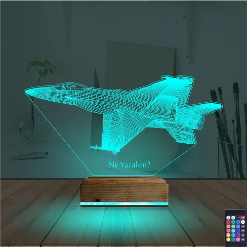 Uçak Pilot Kişiye Özel 3D Lamba - Masa Gece Lambası