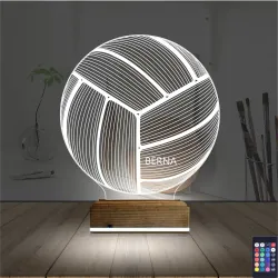 Voleybol Topu Voleybolcu Kişiye Özel 3D Lamba - Masa Gece Lambası