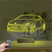 Araba Volkswagen Scirocco Kişiye Özel 3D Lamba - Masa Gece Lambası