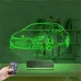 Araba Volkswagen Scirocco Kişiye Özel 3D Lamba - Masa Gece Lambası