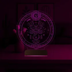 Astroloji Akrep Burcu Kişiye Özel 3D Lamba - Masa Gece Lambası