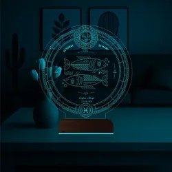 Astroloji Balık Burcu Kişiye Özel 3D Lamba - Masa Gece Lambası