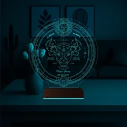 Astroloji Boğa Burcu Kişiye Özel 3D Lamba - Masa Gece Lambası