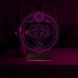 Astroloji Koç Burcu Kişiye Özel 3D Lamba - Masa Gece Lambası