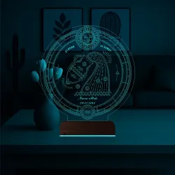 Astroloji Kova Burcu Kişiye Özel 3D Lamba - Masa Gece Lambası