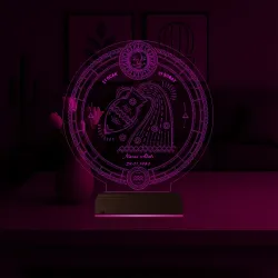 Astroloji Kova Burcu Kişiye Özel 3D Lamba - Masa Gece Lambası