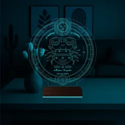 Astroloji Yengeç Burcu Kişiye Özel 3D Lamba - Masa Gece Lambası