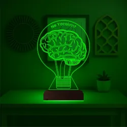 Ampul Beyin İdea Kişiye Özel 3D Lamba - Masa Gece Lambası