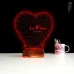 Kalp Sevgiliye Hediye Kişiye Özel 3D Lamba - Masa Gece Lambası