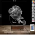 Sevgiliye Hediye Gül Kişiye Özel 3D Lamba - Masa Gece Lambası