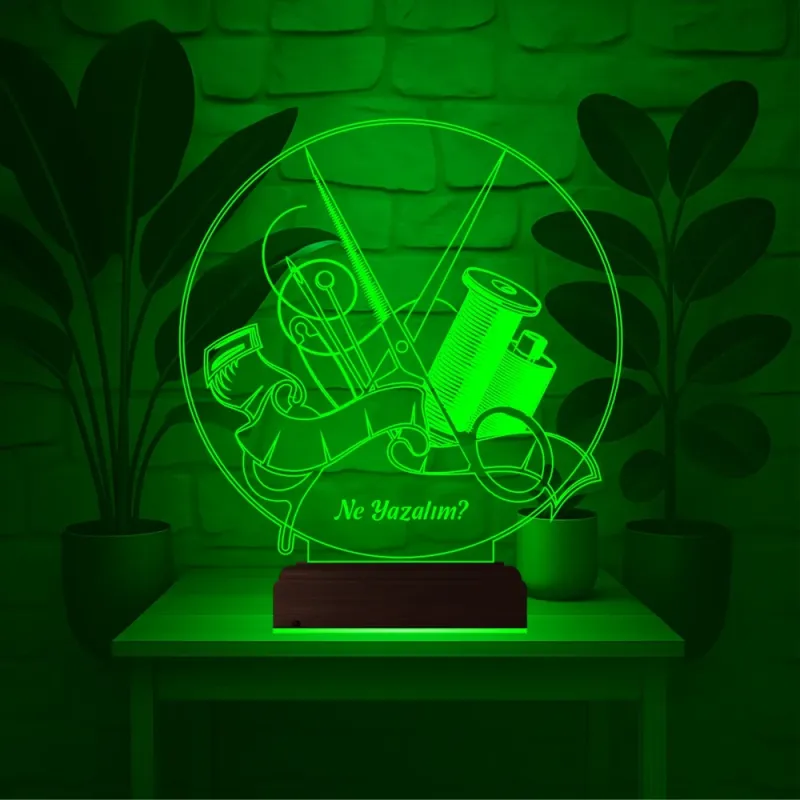 Terzi Moda Stilist Kişiye Özel 3D Lamba - Masa Gece Lambası