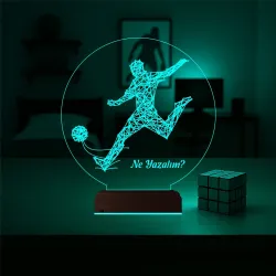 Futbolcu Hediye Kişiye Özel 3D Lamba - Masa Gece Lambası