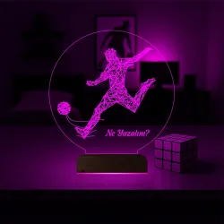 Futbolcu Hediye Kişiye Özel 3D Lamba - Masa Gece Lambası