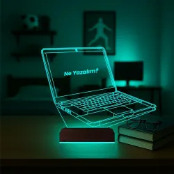 Laptop Notbook Bilgisayar Kişiye Özel 3D Lamba - Masa Gece Lambası