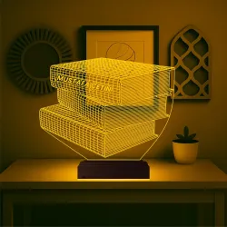 Öğretmene Hediye Kitap Kişiye Özel 3D Lamba - Masa Gece Lambası