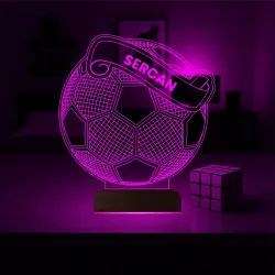 Futbolcu Hediye Futbol Topu Kişiye Özel 3D Lamba - Masa Gece Lambası