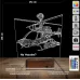 Helikopter Pilot Asker Hediye Kişiye Özel 3D Lamba - Masa Gece Lambası