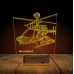 Helikopter Pilot Asker Hediye Kişiye Özel 3D Lamba - Masa Gece Lambası