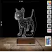 Kedi Tasarım Kişiye Özel 3D Lamba - Masa Gece Lambası