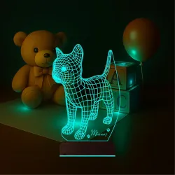Kedi Tasarım Kişiye Özel 3D Lamba - Masa Gece Lambası