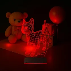 Kedi Tasarım Kişiye Özel 3D Lamba - Masa Gece Lambası
