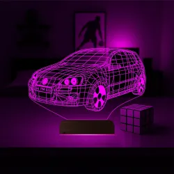 Golf Araba Tasarım Kişiye Özel 3D Lamba - Masa Gece Lambası
